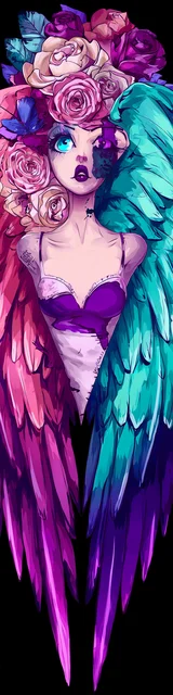 Free angel bookmark featuring an animated angel